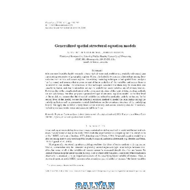 Generalized spatial structural equation models
