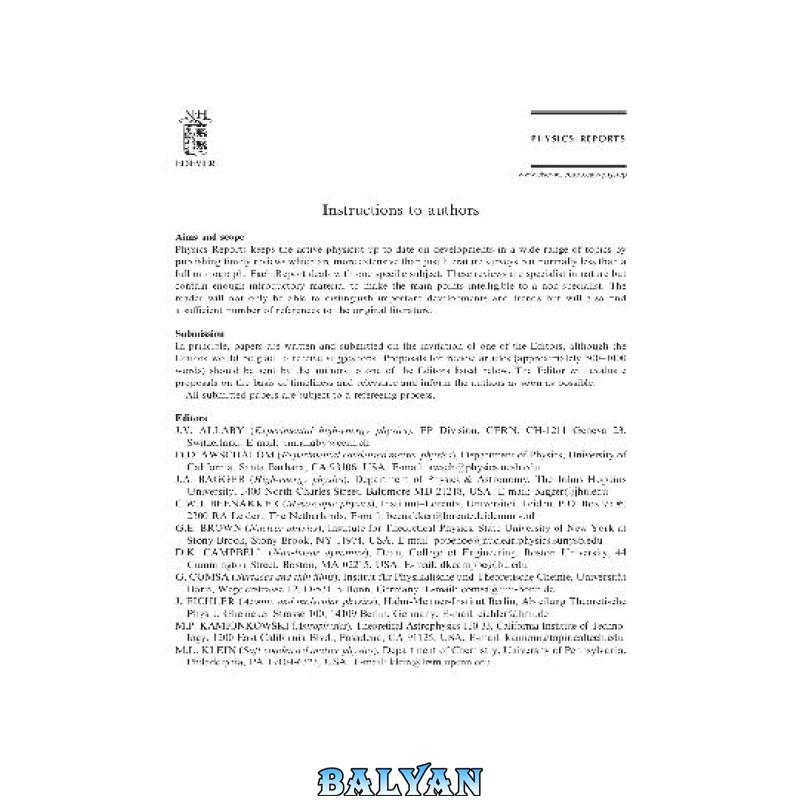 Physics Reports vol.380