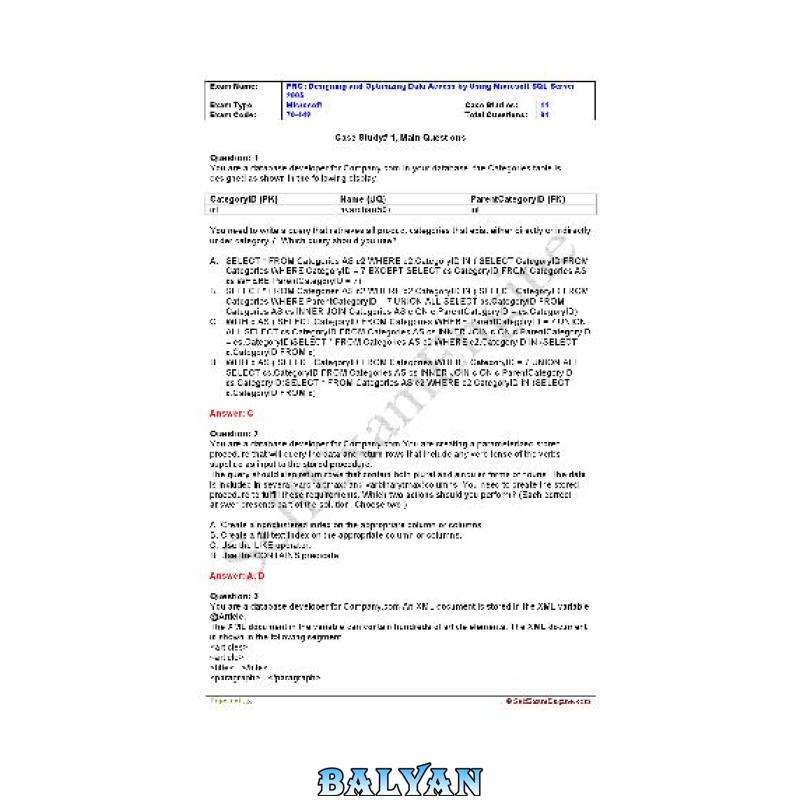 Microsoft 70-442. Design And Optimizing Data Access by Using Microsoft SQL Server