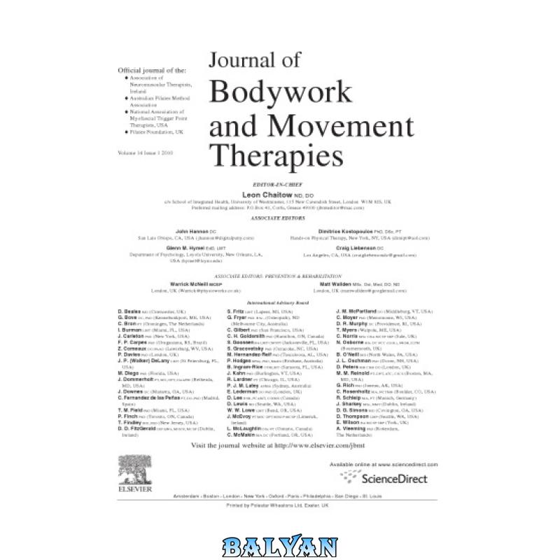 491db1684d53a6d1cc7ecc22cd3439a8.jpg دانلود کتاب Journal of Bodywork and Movement Therapies, Volume 14 (2010) - تصویر 1