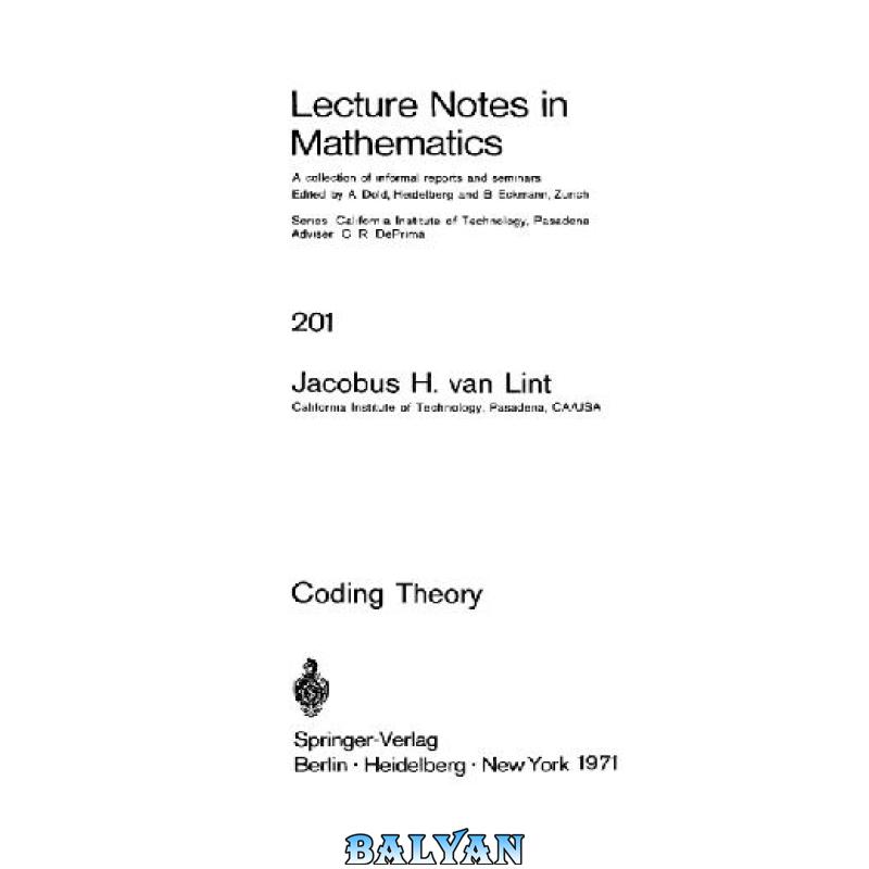 0475de6c0ac89df38f014e4e87056afc.jpg دانلود کتاب Coding Theory - تصویر 1